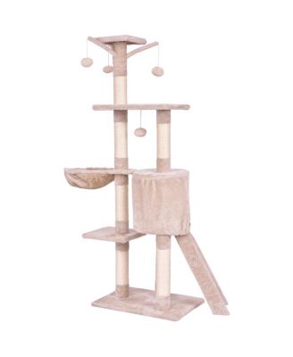 56'' Cat Tree Kitten Pet Play House Furniture Condo Scratching Posts Ladder