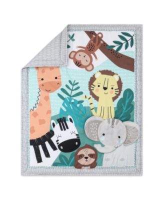 Safari Adventures 7 Piece Baby Nursery Crib Bedding Set, Quilt, Crib Sheets, Crib Skirt, and Changing Pad Cover