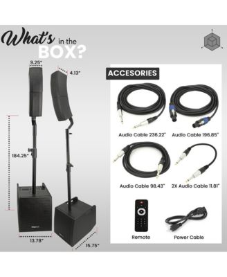 Wireless Bluetooth Streaming Active PA Loudspeaker System with 2x12" Subwoofers & 4 Tweeters