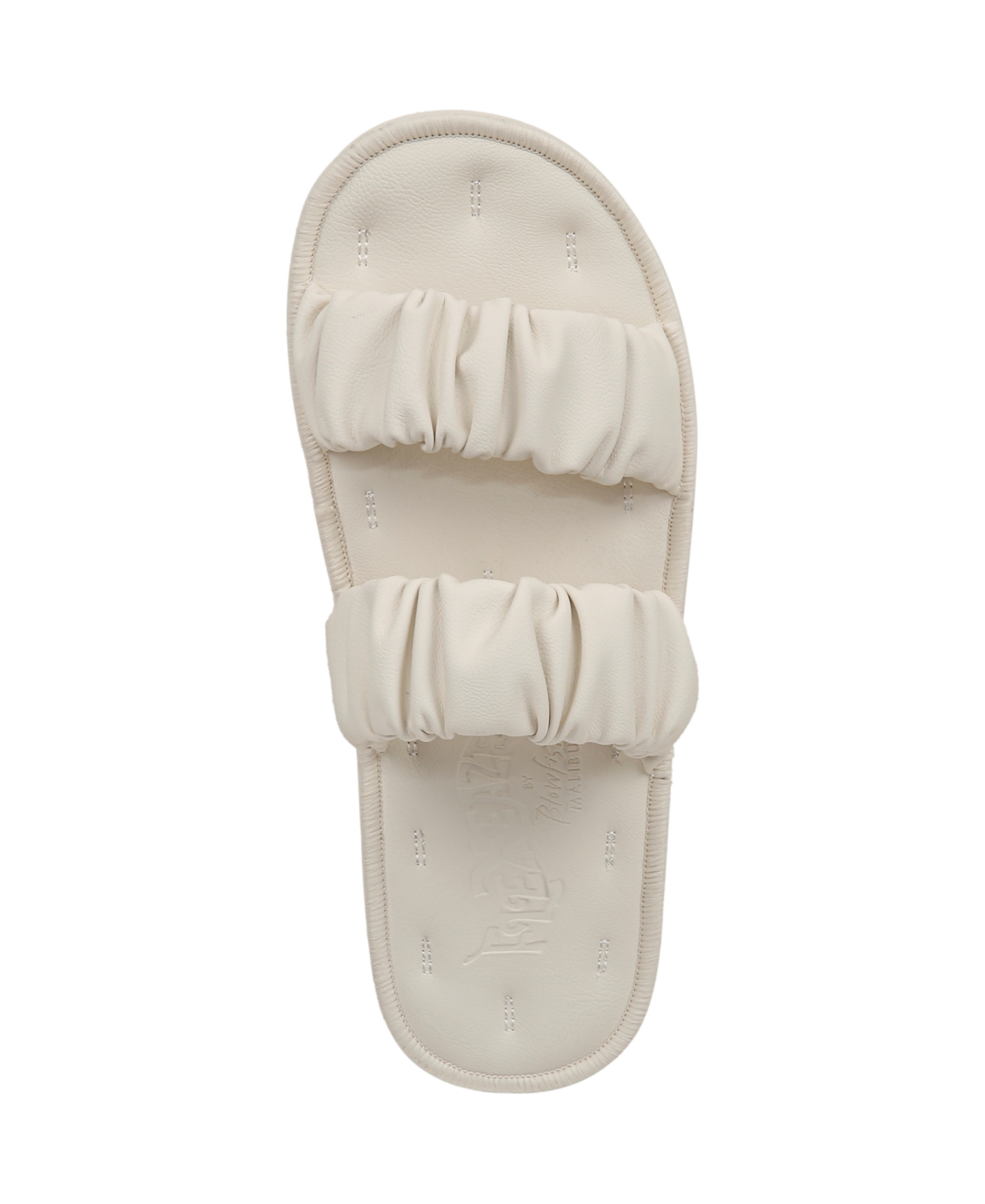 Blowfish Malibu Women's Noodle Round Open Toe Slide Flat Sandals In Bone Faux Leather