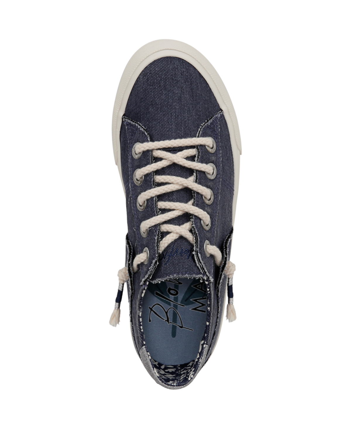 Shop Blowfish Malibu Women's Martina Lace Up Platform Sneakers In Navy Twill Fabric