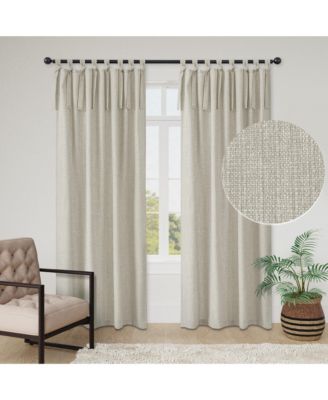 Garrett Textured Tie Knots Curtains Pair, 52"X84"