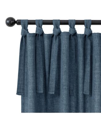 Garrett Textured Tie Knots Curtains Pair, 52"X96"