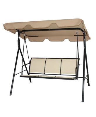 Outdoor Porch Patio 3-Person Canopy Swing - Relax in Comfort and Style
