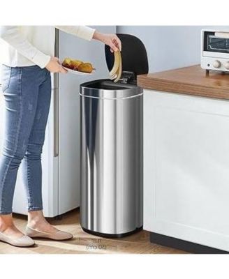 Motion Sensor Trash Can with Ozone Sanitizing Button for Odor Control