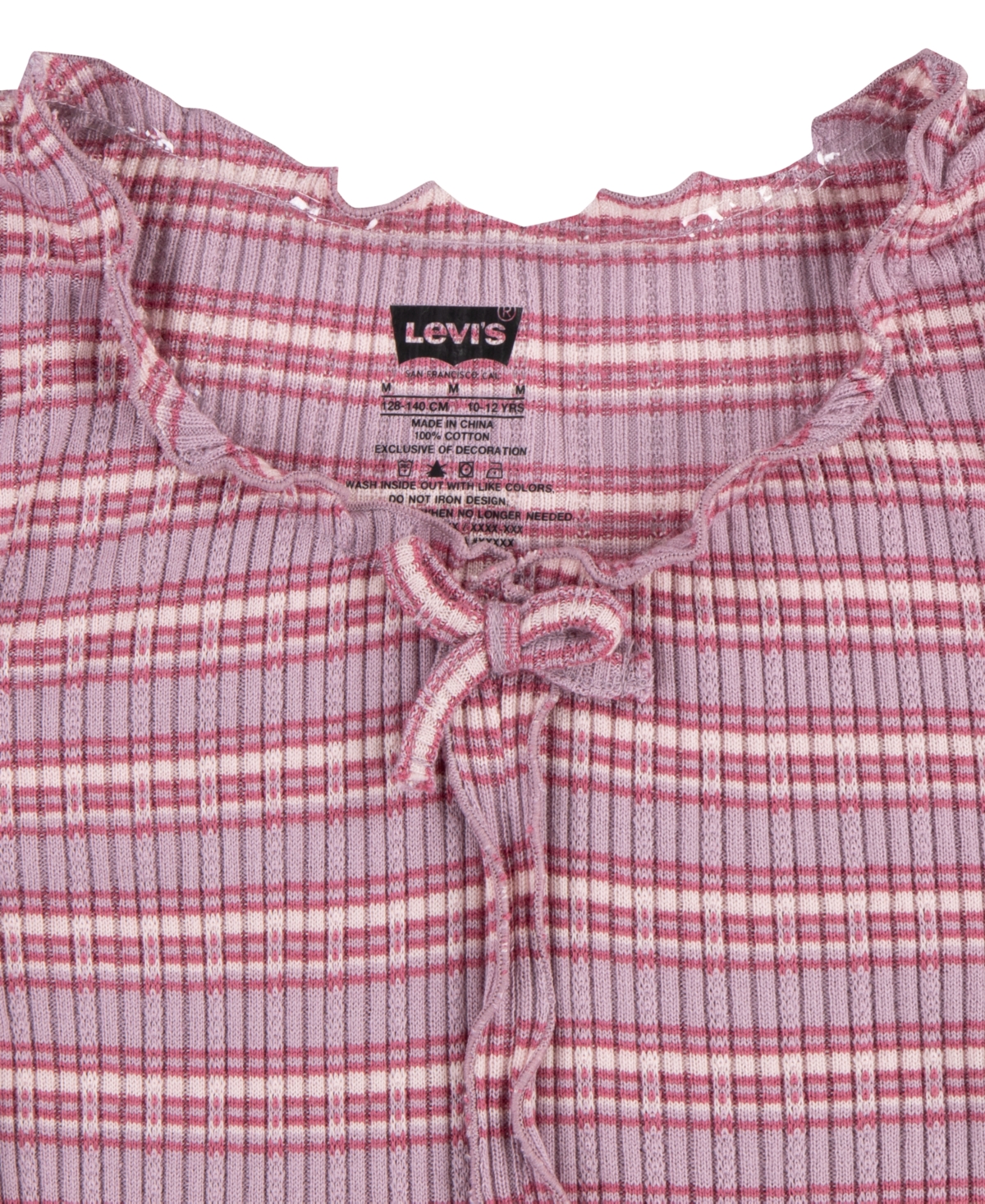 Levi's Big Girls Ribbed Bell-sleeve Knit Top In Ahsmauve S