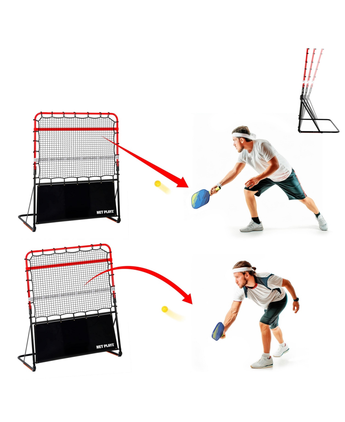 Net Playz 4' Portable Pro Pickleball Rebounder In Red
