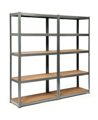 72'' Metal 5-Tier Garage Storage Rack Shelf Adjustable Freestanding