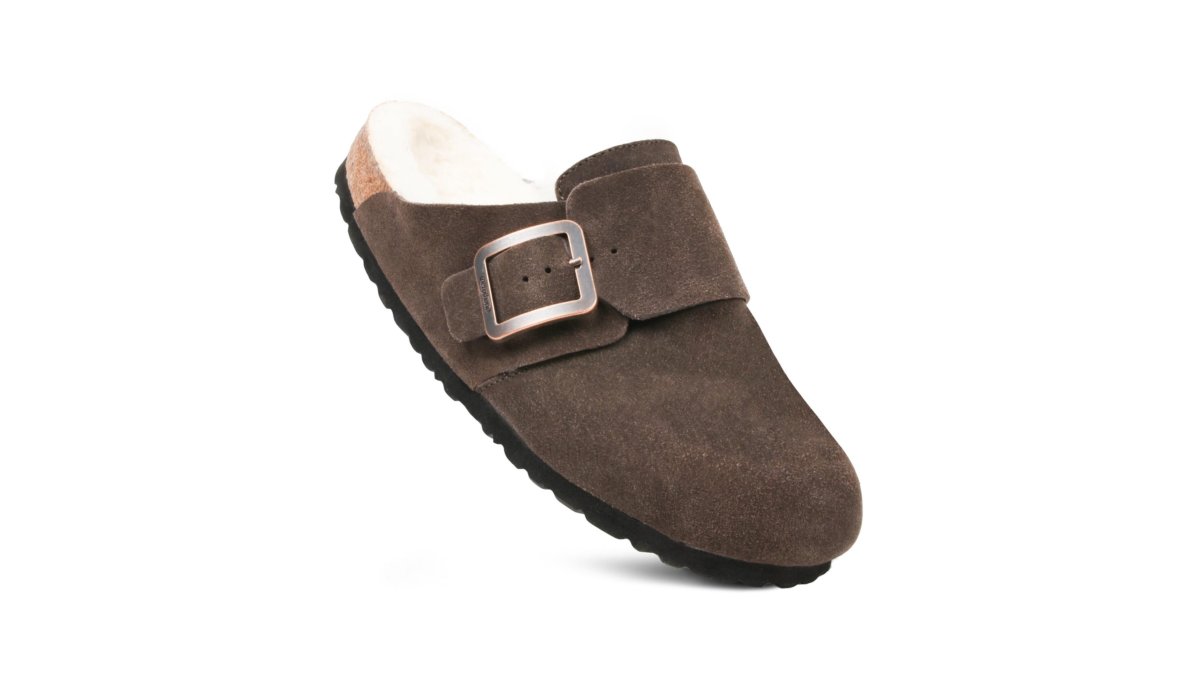 Aerothotic - Atlas Fur Genuine Leather Fur Lined Clogs for Women with Arch Support