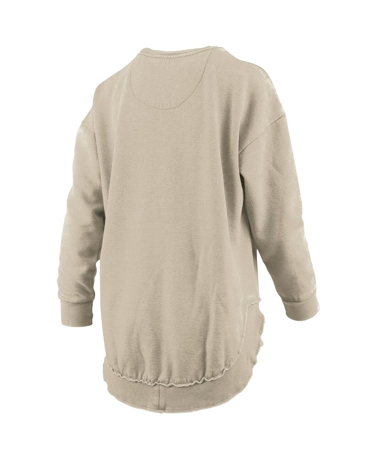 PRESSBOX WOMEN'S TAN TENNESSEE VOLUNTEERS PONCHO FLEECE PULLOVER SWEATSHIRT 
