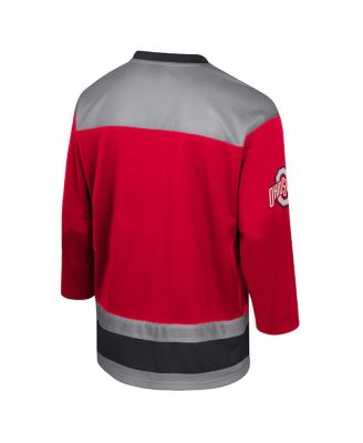 Men's Scarlet Ohio State Buckeyes Athletic Machine Fashion Hockey Jersey