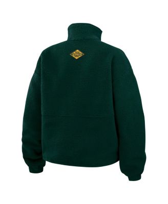 Women's Green Green Bay Packers Polar Fleece Half-Zip Jacket