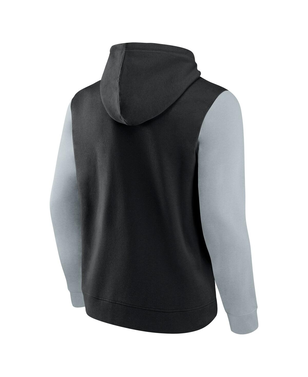 Fanatics Men's Black/gray Las Vegas Raiders Big Tall Outline Pullover Hoodie In Black,silver