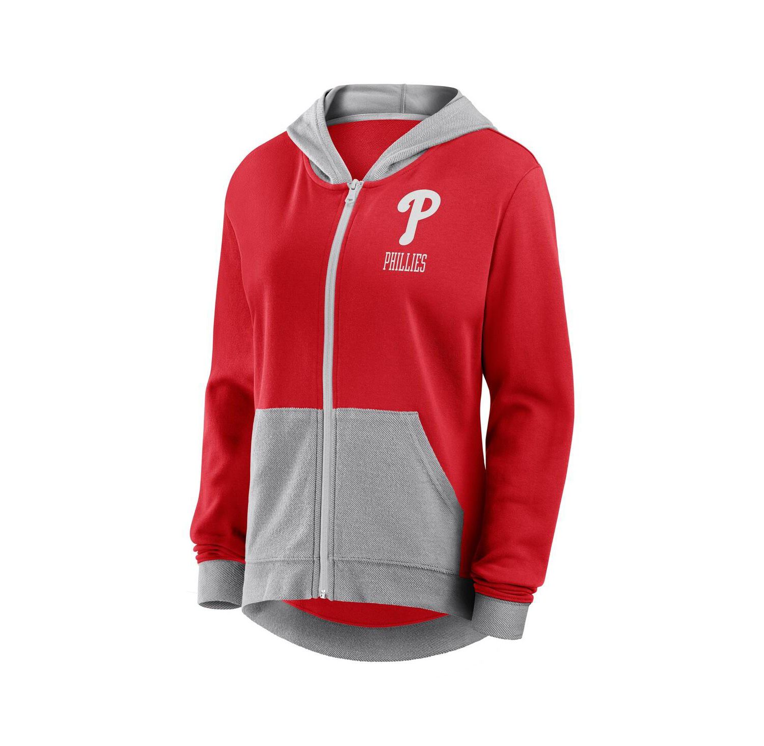 Women's Red Philadelphia Phillies Hit It French Terry Full-Zip Hoodie