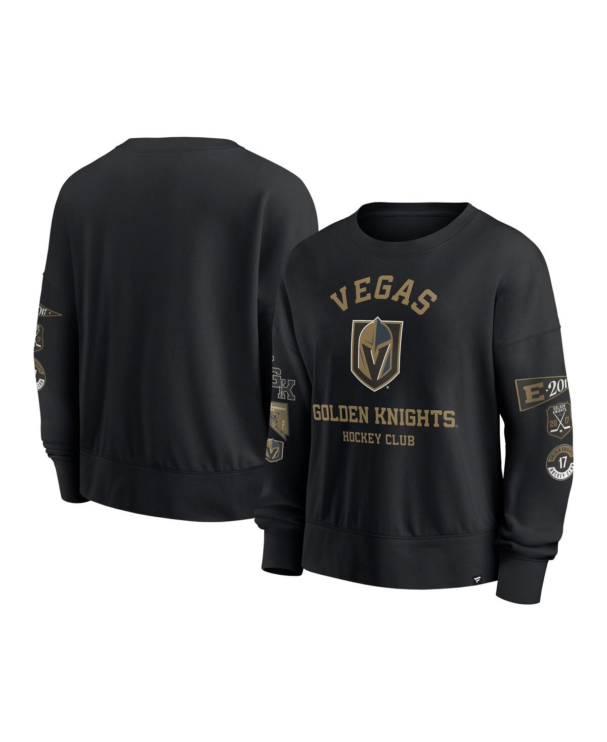 Fanatics Women's Black Vegas Golden Knights Go Team Pullover Sweatshirt In Black