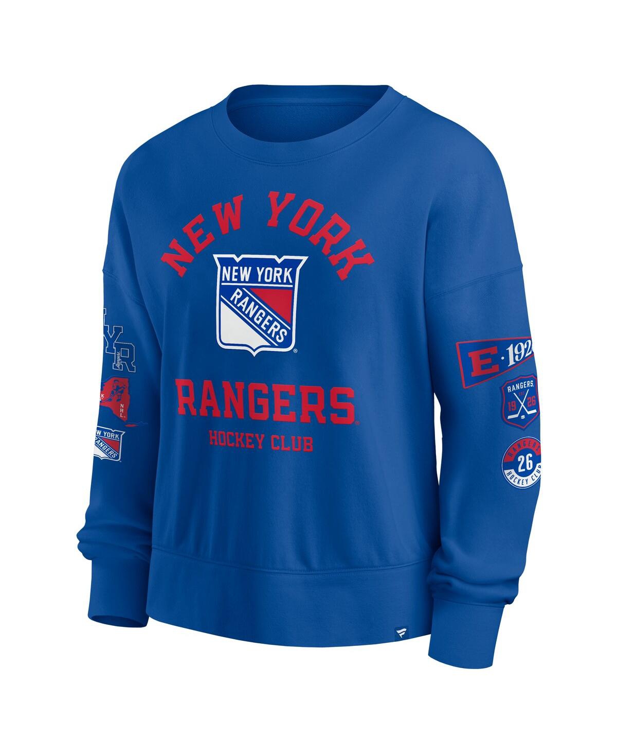 Fanatics Women's Blue New York Rangers Go Team Pullover Sweatshirt In Blue