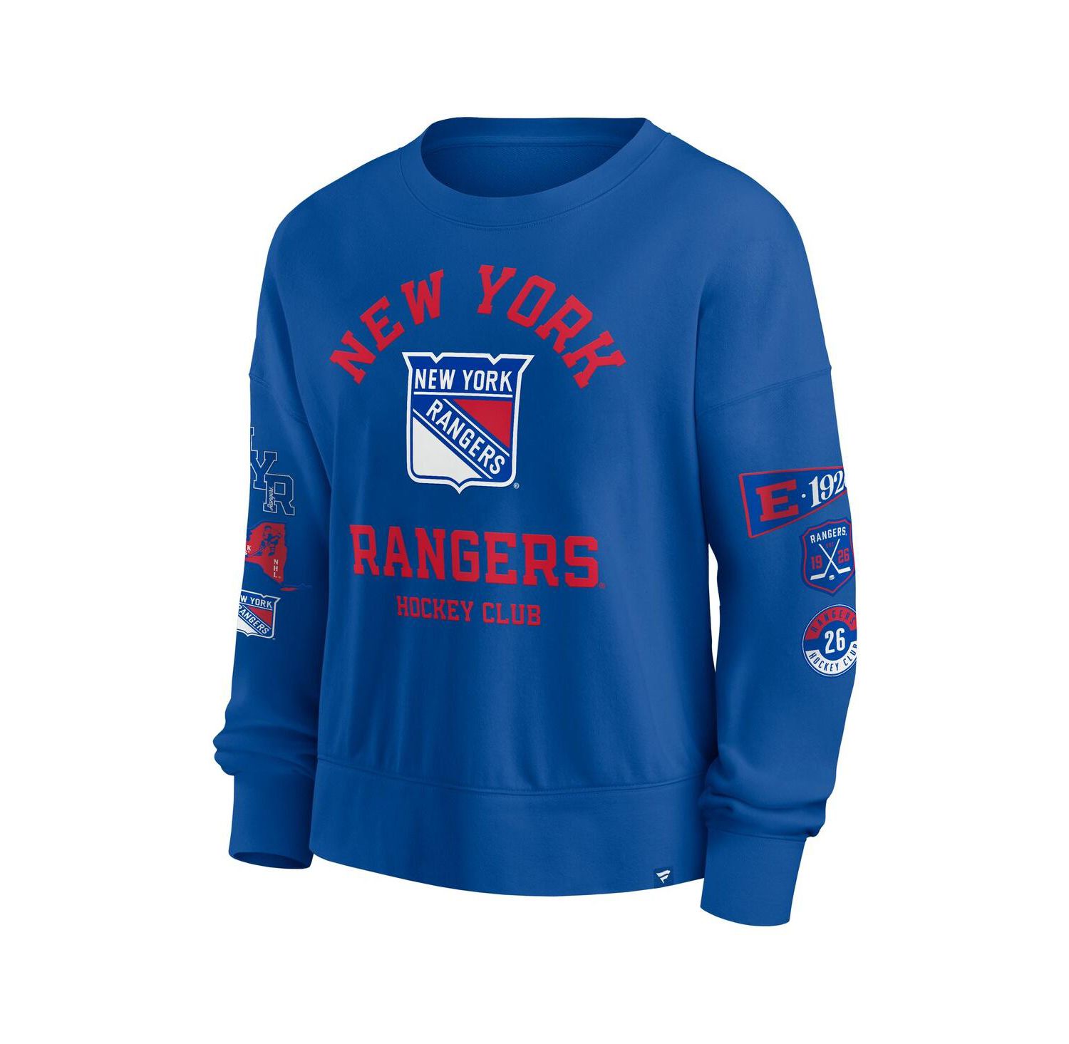 Women's Blue New York Rangers Go Team Pullover Sweatshirt