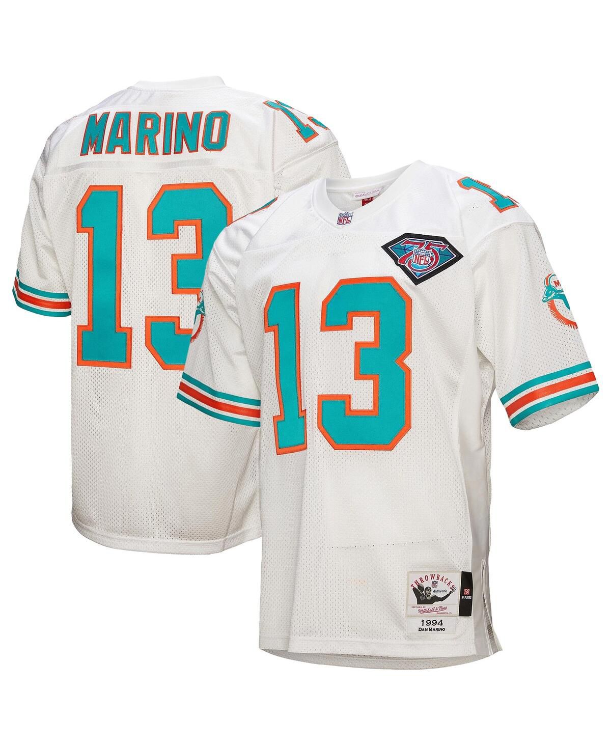 Мужская майка Dan Marino White Miami Dolphins 1994 года выпуска, выполненная в аутентичном стиле бывшего игрока