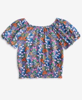 Big Girl Garden Ditsy Printed Smocked Top, Exclusively at Macy's