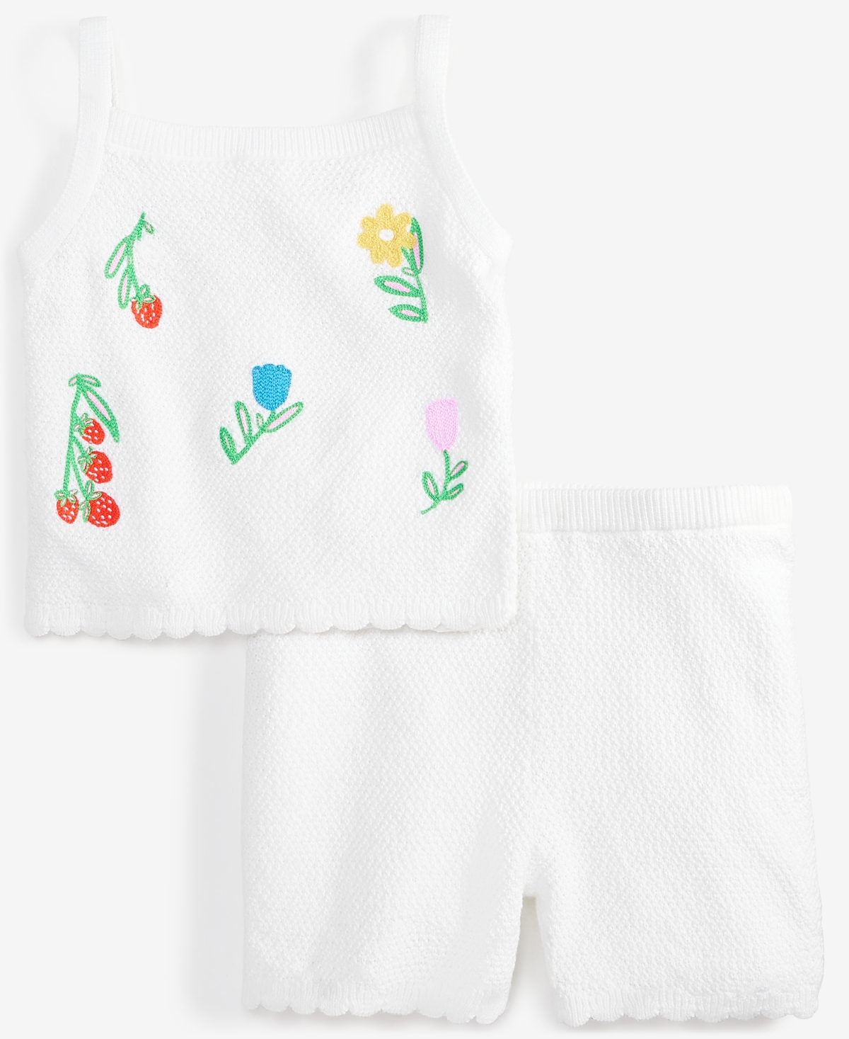Epic Threads Toddler Girl Crochet Short Set, Toddler, Exclusively At Macy's In Bright Whi