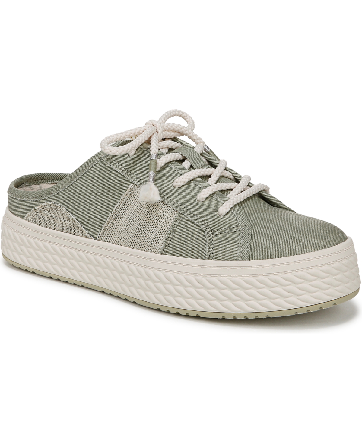 Shop Blowfish Malibu Women's Super Slide Mule Platform Sneakers In Pistachio Green Twill Fabric
