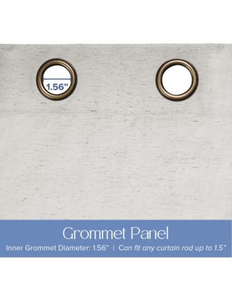 Linen Blend Total Blackout Grommet Curtains Pair, 52"X96"