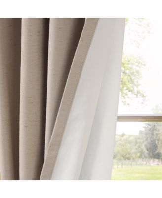 Linen Blend Total Blackout Grommet Curtains Pair