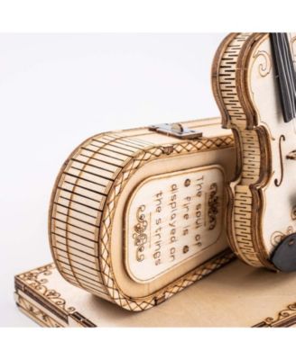 3D Wooden Puzzle Violin Capriccio Model Gifts for Teen Adult, 5.7"3"6"
