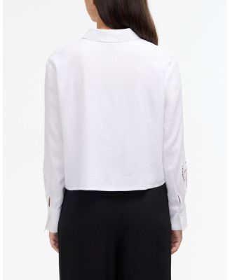 Women s Cropped Shirt with Embroidery