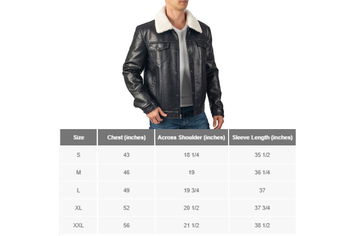 Men's Aaron Fitted Trucker Jacket Sherpa Collar Faux Leather Casual Coat