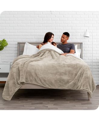 Sherpa Reversible Plush Fleece & Faux Shearling Blanket, Throw