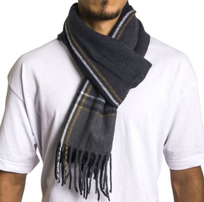 Men's Scarf Soft 80 Inch Long Warm Scarves Plaids Winter Shawl