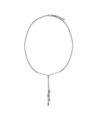 Vertical Dangle Lariat Pendant Necklace Gold Plated Sterling Silver