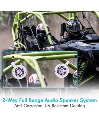 4'' Bluetooth Marine Tower Speakers with LED Lights, 300W, White