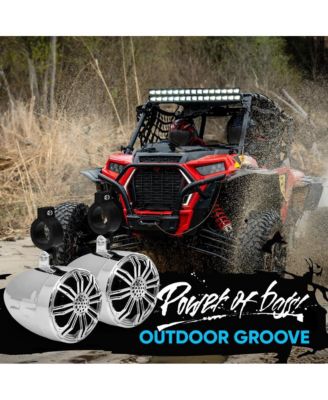 2.25   Waterproof Motorcycle Box Speakers, Compact Off-Road System, Chrome