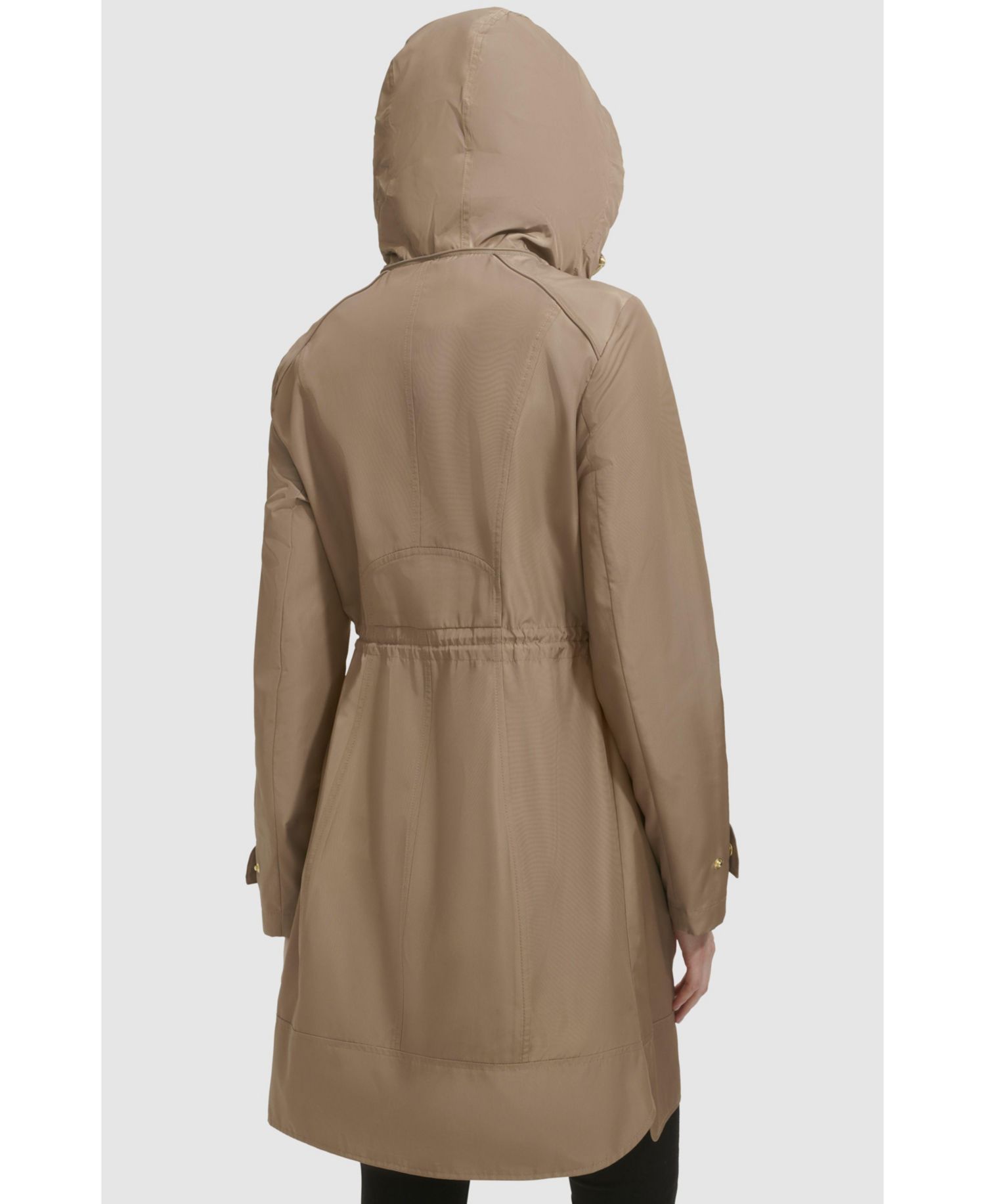 Women's 36" Travel Packable Rain Jacket with Gold Trim