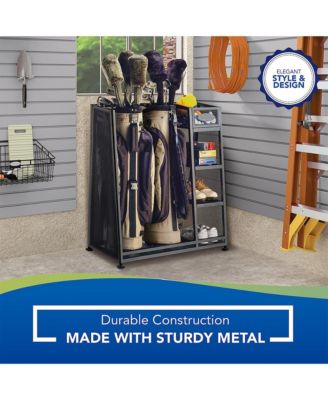 GO3216D Metal Golf Equipment Organizer Storage Rack w/ 3 Shelves
