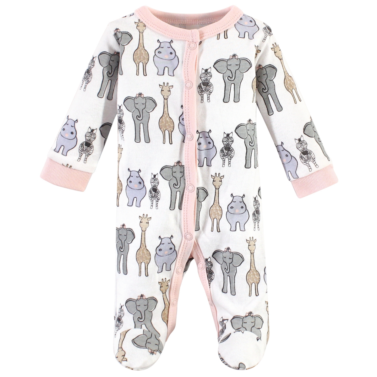 Hudson Baby Baby Boys Hudson Preemie Snap Sleep and Play and Cap 2pc Set, Royal Safari, Preemie