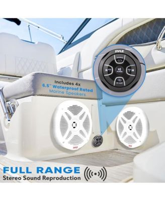 6.5'' Waterproof Marine Speakers with Bluetooth Amplifier, 4-Speaker System
