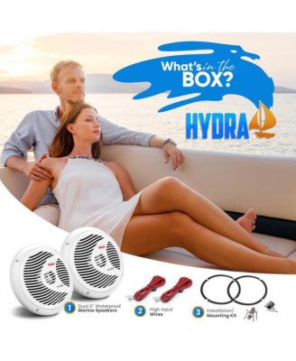 8" Waterproof Marine Component Speakers - 180 Watt, White