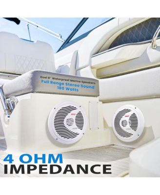 8" Waterproof Marine Component Speakers - 180 Watt, White