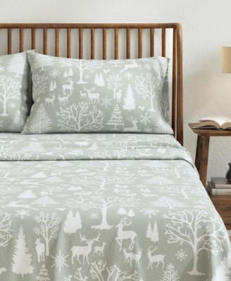 Lodge Print Ultra-Soft Turkish Cotton Flannel Sheet Set