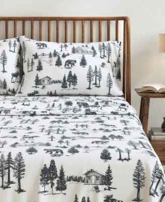 Lodge Print Ultra-Soft Turkish Cotton Flannel Sheet Set