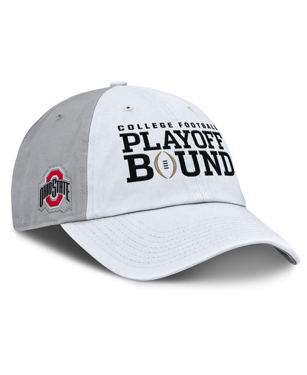 Nike Men's And Women's White/gray Ohio State Buckeyes 2024 College Football Playoff Club Adjustable Hat In White,gray