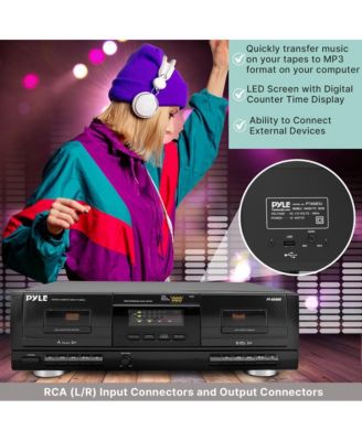 Dual Stereo Cassette Deck with USB to MP3 Converter