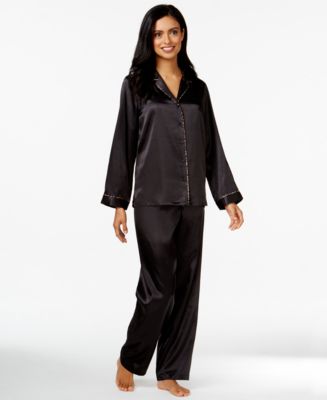 Morgan Taylor Satin Pajama Set - Bras, Panties & Shapewear - Women - Macy's