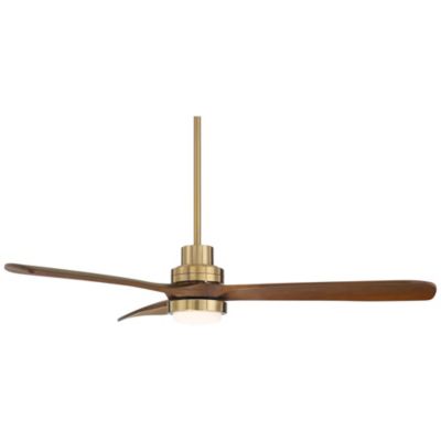 52" Delta Modern Indoor Ceiling Fan 3 Blade CCT LED Light Remote Control Soft Brass Finish Bedroom Living Room DC Motor
