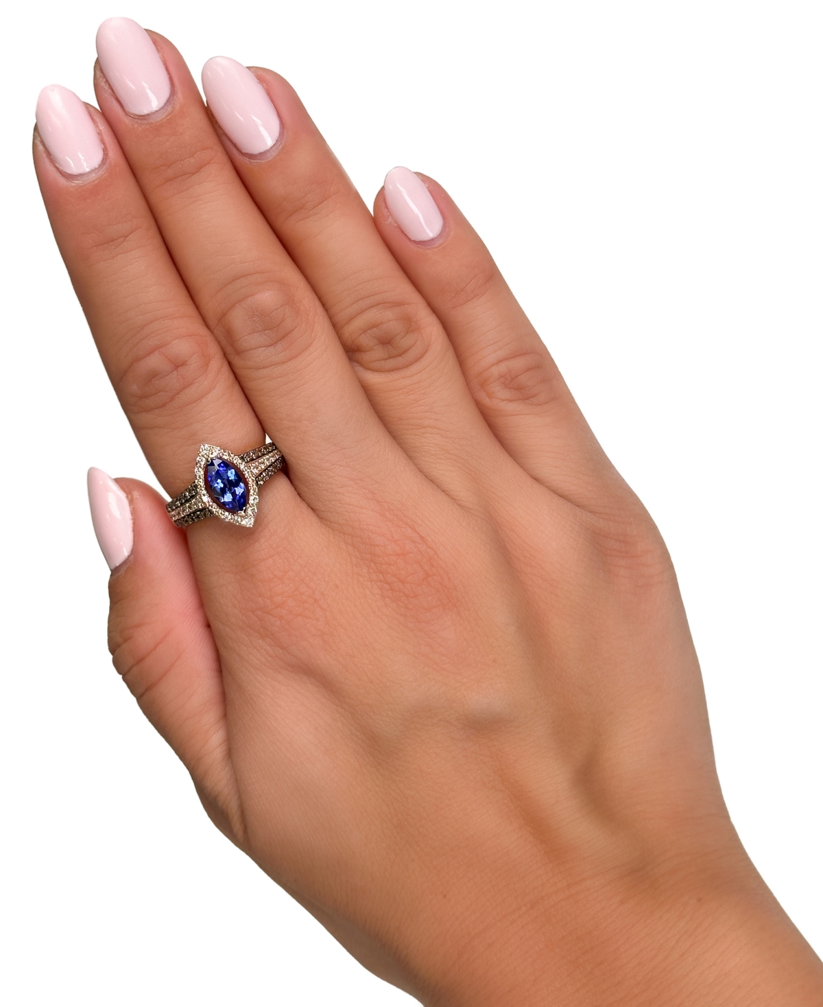 Le Vian Blueberry Tanzanite (1 Ct. T.w.), Nude Diamond (3/8 Ct. T.w.) & Chocolate Diamond (1/4 Ct. T.w.) Rin In Gold