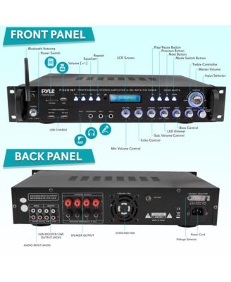 Bluetooth Hybrid Amplifier Receiver - Pro Audio Multi-Channel Stereo Pre-Amplifier with USB Charge & Digital Optical/Coax, MP3/USB/SD Readers, FM/AM Radio, Rack Mount (3000W)