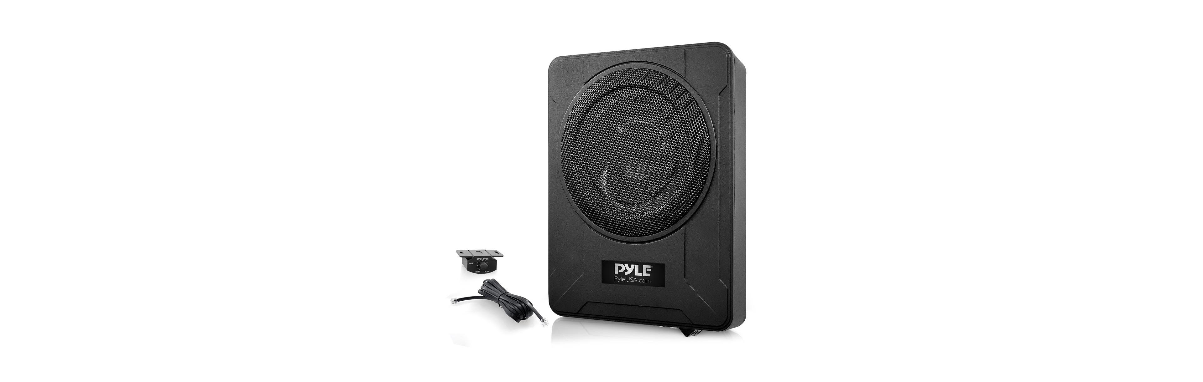Pyle 8” 600W Slim Active Car Subwoofer, Low-Profile, Under-Seat Installation